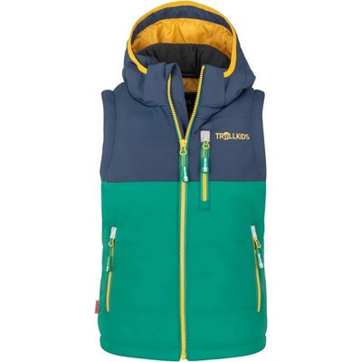 TROLLKIDS Детски синтетичен елек Trollkids Kid's Narvik Vest XT Synthetic vest - Jungle Green / Navy - размер 128 (EU) (703-3028-2116)