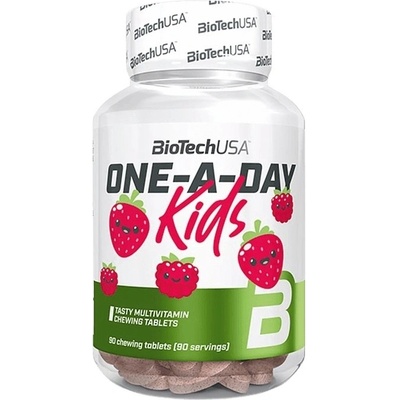 BioTech USA One-a-Day Kids 90 tablet jahoda malina