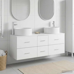 vidaXL Комплект мебели за баня 3 бр. Бяло 49, 5 x 44, 5 x 65, 5 см (3405955)