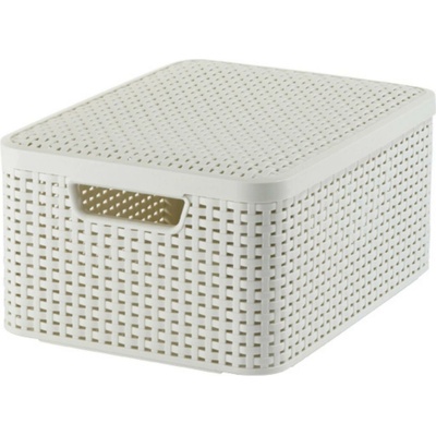 CURVER úložný box RATTAN M, 39,3 x 29,3 x 18,7 cm, biely, 03618-885