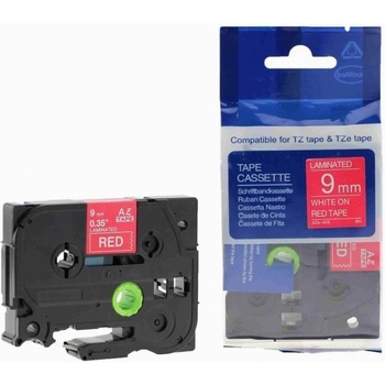 Pro Brother Съвместима лента с Brother TZ-425 / TZe-425, 9mm x 8m, бял печат / червен фон (TZe425)