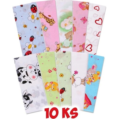 New Baby Bavlnená plienka s potlačou mix vzorov 10 ks