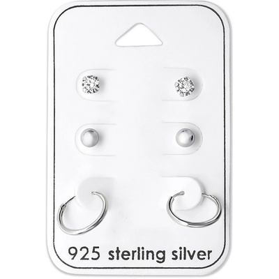 Mabell set dámských stříbrných náušnic HANDE CZ221A4S28457C45