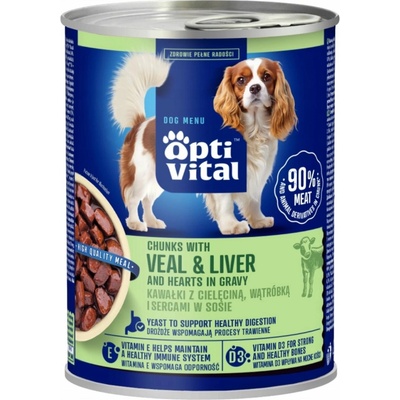 Optivital Chunks with veal and liver in gravy 415 g