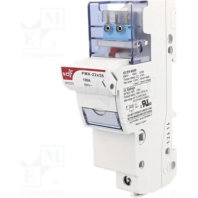 DF ELECTRIC 485320 Zásuvka; 22x58mm; na přípojnici DIN; 125A; 690VAC; Póly: 1; 750VDC