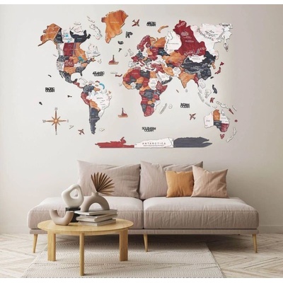 Enjoy the Wood 3D nástěnná dřevěná mapa World Map Onyx Prime L