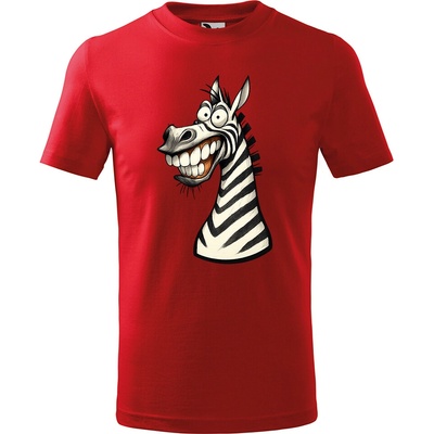 Handel detské tričko Usmiata zebra červená