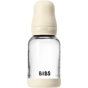 Bibs Стъклена бебешка бутилка Bibs - С каучуков биберон, 120 ml, Ivory (5019216) - ozone