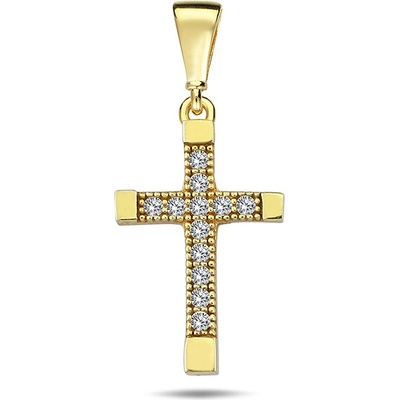 Lillian Vassago Zlatý přívěsek křížek se zirkony LLV98 GP001