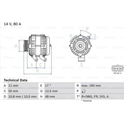 Alternátor BOSCH 0 986 044 701