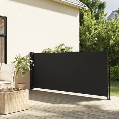 vidaXL Zatahovací boční markýza černá 120 x 500 cm