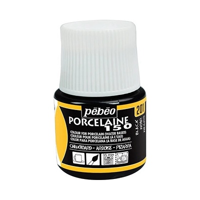 Porcelaine150 024201, černá tabulová barva na porcelán a sklo 45 ml