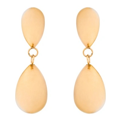 Franco Bene Visací náušnice ve tvaru kapky pozlacené 659