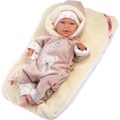 Llorens 74106 NEW BORN realistická bábätko so zvukmi a mäkkým látkovým telom 42
