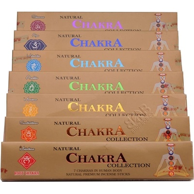 Ayurvedic Seven Chakra indické vonné tyčinky sada 7 x 15 g