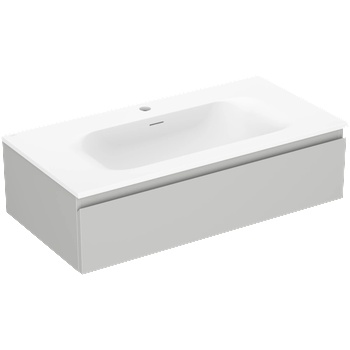 Mexen Orio шкаф за баня 90 см с мивка Vela, 1 чекмедже, сив мат/бял мат (91A10-09023-1-BF62-W23M01)