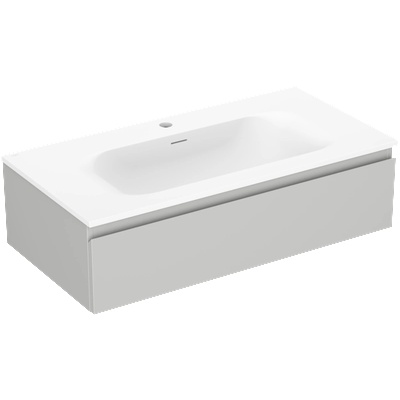 Mexen Orio шкаф за баня 90 см с мивка Vela, 1 чекмедже, сив мат/бял мат (91A10-09023-1-BF62-W23M01)