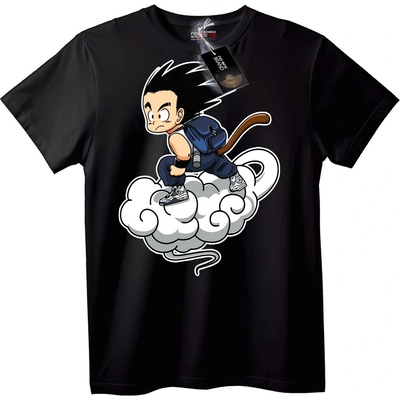NOONEBRAND Тениска Гоку на летящ облак - 2XL, Black