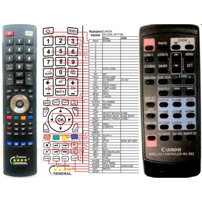 GENERAL CANON WL-D82 - съвместимо дистанционно управление на марката General (WL-D82)