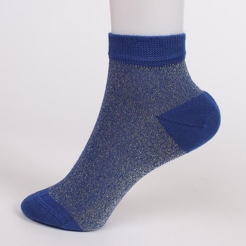 Image 1 of Дамски къси чорапи в синьо с ламе