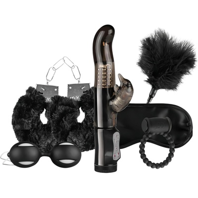 LoveBoxxx I love Black - вибриращ комплект за связывание (6 части)