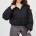 Brave Soul Дамско яке Brave Soul Womens Oversized Fit Short Puffer Jacket with Hood - Black/Black