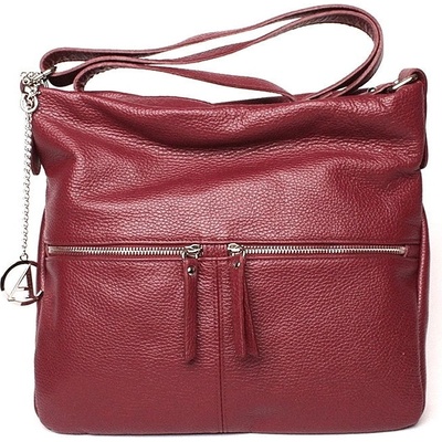 Gianni Conti luxusní vínová kožená crossbody kabelka Alex & Co 808