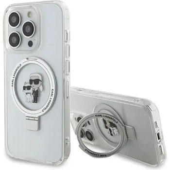 KARL LAGERFELD Кейс Karl Lagerfeld Ring Stand Karl&Choupette MagSafe за iPhone 13 Pro Max, бял (KF001922-0)