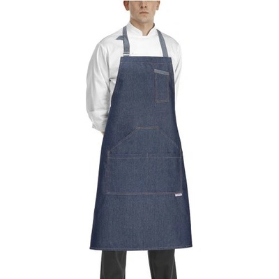 EGOchef Kuchařská zástěra ke krku s kapsami jeans E-6117070F