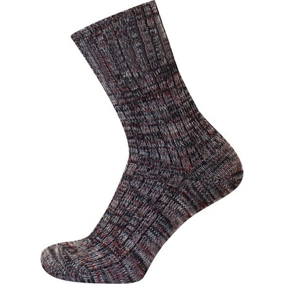 KNITVA pracovní bez lemu s vlnou MARIN 5 párů melír tmavý