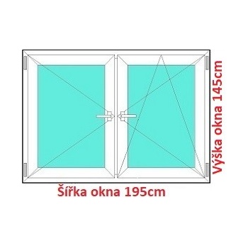 Soft Dvojkrídlové plastové okno 195x145 cm, O+OS