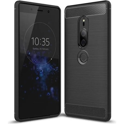 Forcell Противоударен Силиконов Калъф за Sony XZ2, Forcell Carbon Case, Черен (5901737899699)