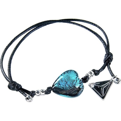 Lampglas Výjimečný náramek Turquoise Heart s ryzím stříbrem v perle Lampglas BLH5/CHI