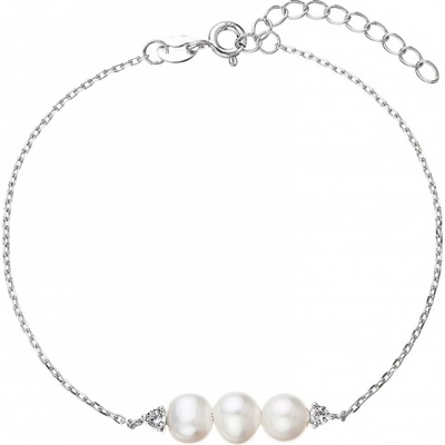 Pavona Něžný stříbrný náramek s říčními perlami a zirkony 23018.1