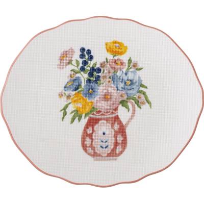 Bloomingville 82061691 Raňajkový tanier Dorothy 20 cm bielo-červený