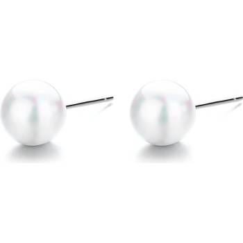 DELIS Сребърни обеци, jw854, перлена шарка, родиево покритие (jw854)