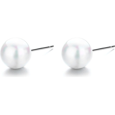 DELIS Сребърни обеци, jw854, перлена шарка, родиево покритие (jw854)