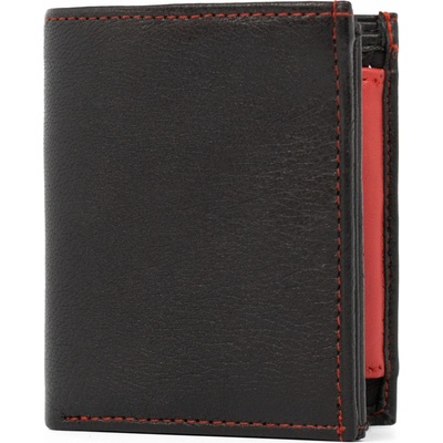 Delis Мъжки портфейл Landon PT948, естествена кожа, черен - червен (PT948)