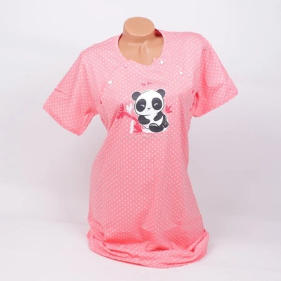 Розова нощница за кърмачки с точки и панда