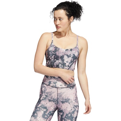 ADIDAS Спортен сутиен Yoga Light Support Long Line AOP