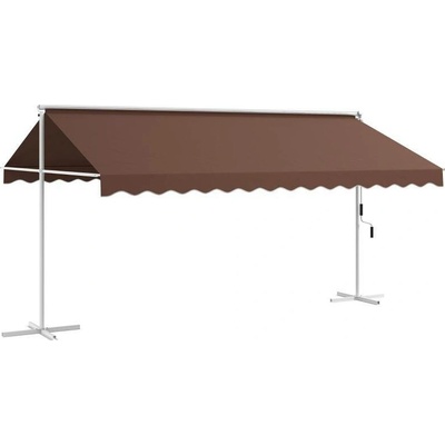 Outsunny Volně stojící markýza 4,5 x 3,4 m kávová
