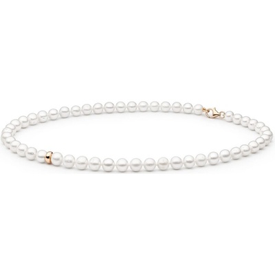 Gaura Pearls Perlový náhrdelník 222-66C Bílá