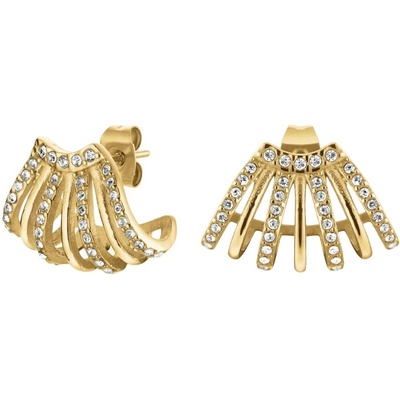 Rosefield Oslnivé pozlátené náušnice s kryštálmi Swarovski JECCG-J1029