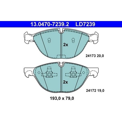 Sada brzdových platničiek kotúčovej brzdy ATE Ceramic 13.0470-7239.2