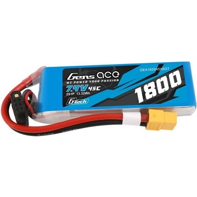 Gens ace Батерия GensAce G-Tech LiPo, 1800mAh, 7.4V, 45C, 2S1P, XT60 (GEA182S45X6GT)
