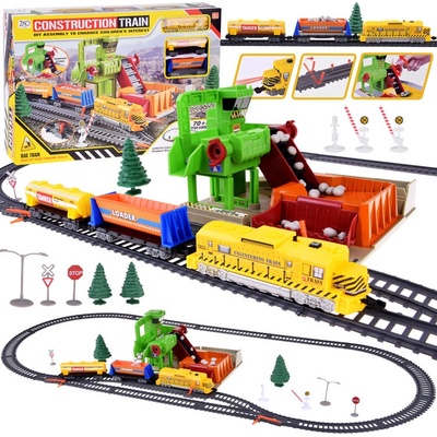 Majlo Toys Dětská vláčkodráha na baterie s kamenolomem Construction Train 320 cm – Zboží Dáma