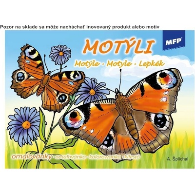Omaľovánka A5 16 strán Motýle