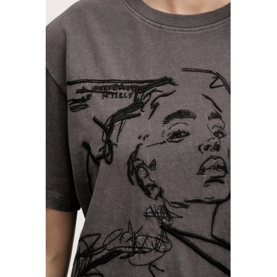 Desigual Памучна тениска Desigual BUDAPEST (25WWTK47)