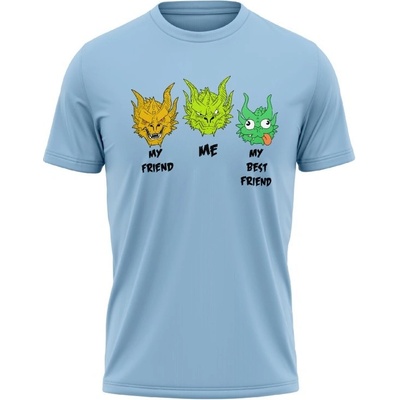MemeMerch tričko Dragon Friends sky blue