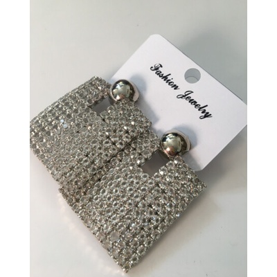 Fashion Jewelry náušnice štrasové stříbrné 4-JP480